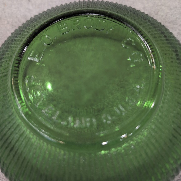 Vintage MCM 1960's E. O. Brody Co. Emerald Green Ribbed Glass Bowl Cleveland OH - Picture 2 of 4
